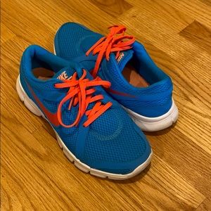 Blue Nike gym shoes